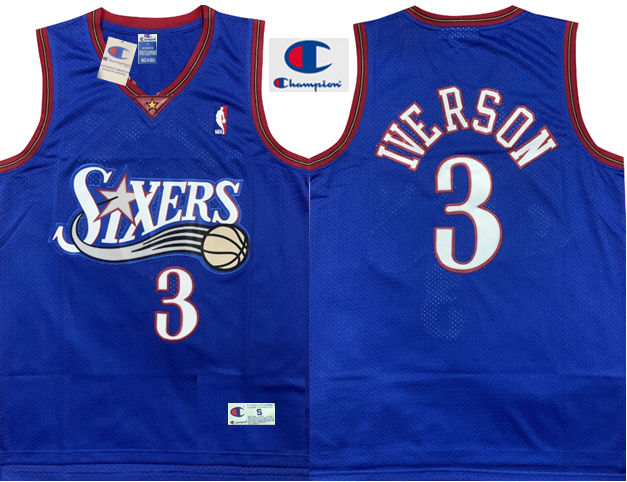 Allen Iverson Sixers Logo Jersey