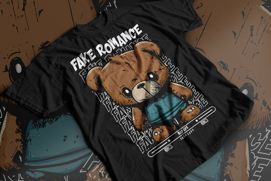 Teddy Bear - Fake Romance (T-Shirt)-DaPrintFactory