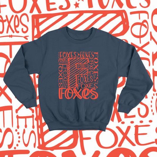 Foxes Typo (Crewneck)-DaPrintFactory