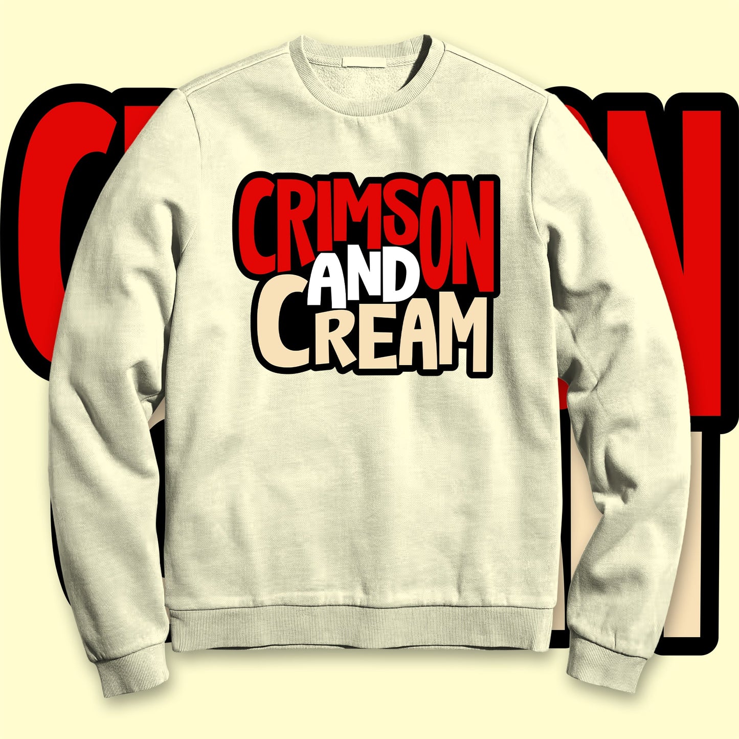 Crewneck Sweatshirt - Crimson & Cream (Crewnecks)