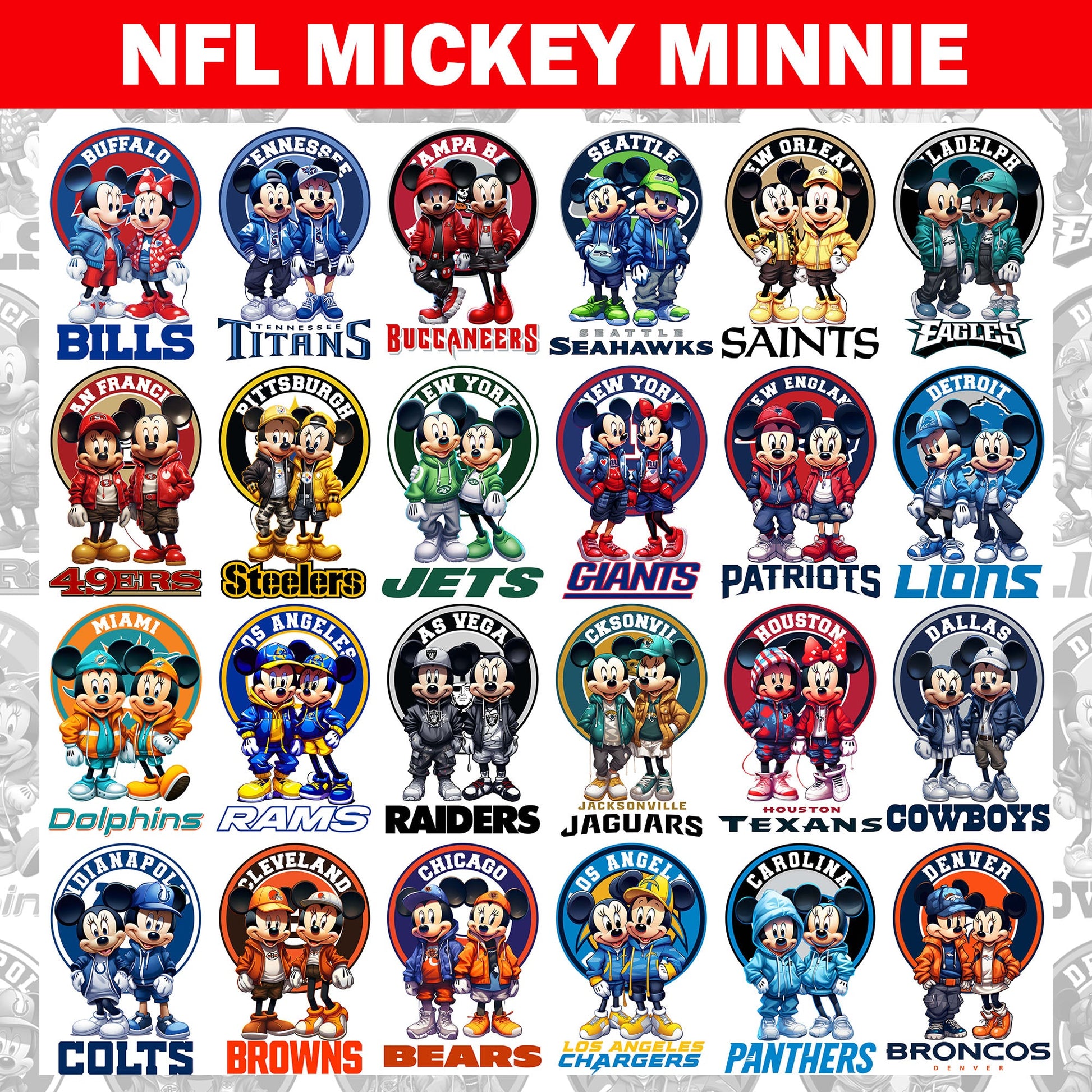 32 NFL Mickey Minnie Designs-DaPrintFactory