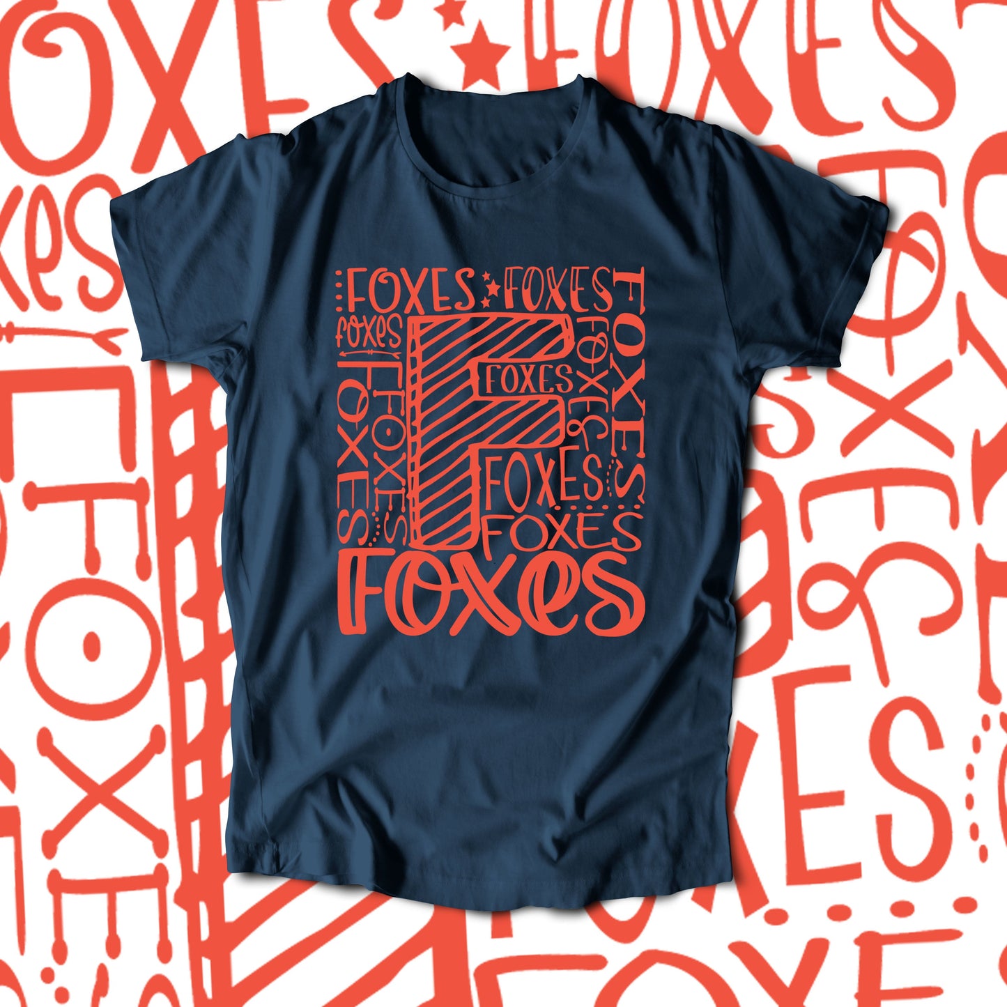 Foxes Typo (T-Shirts)-DaPrintFactory