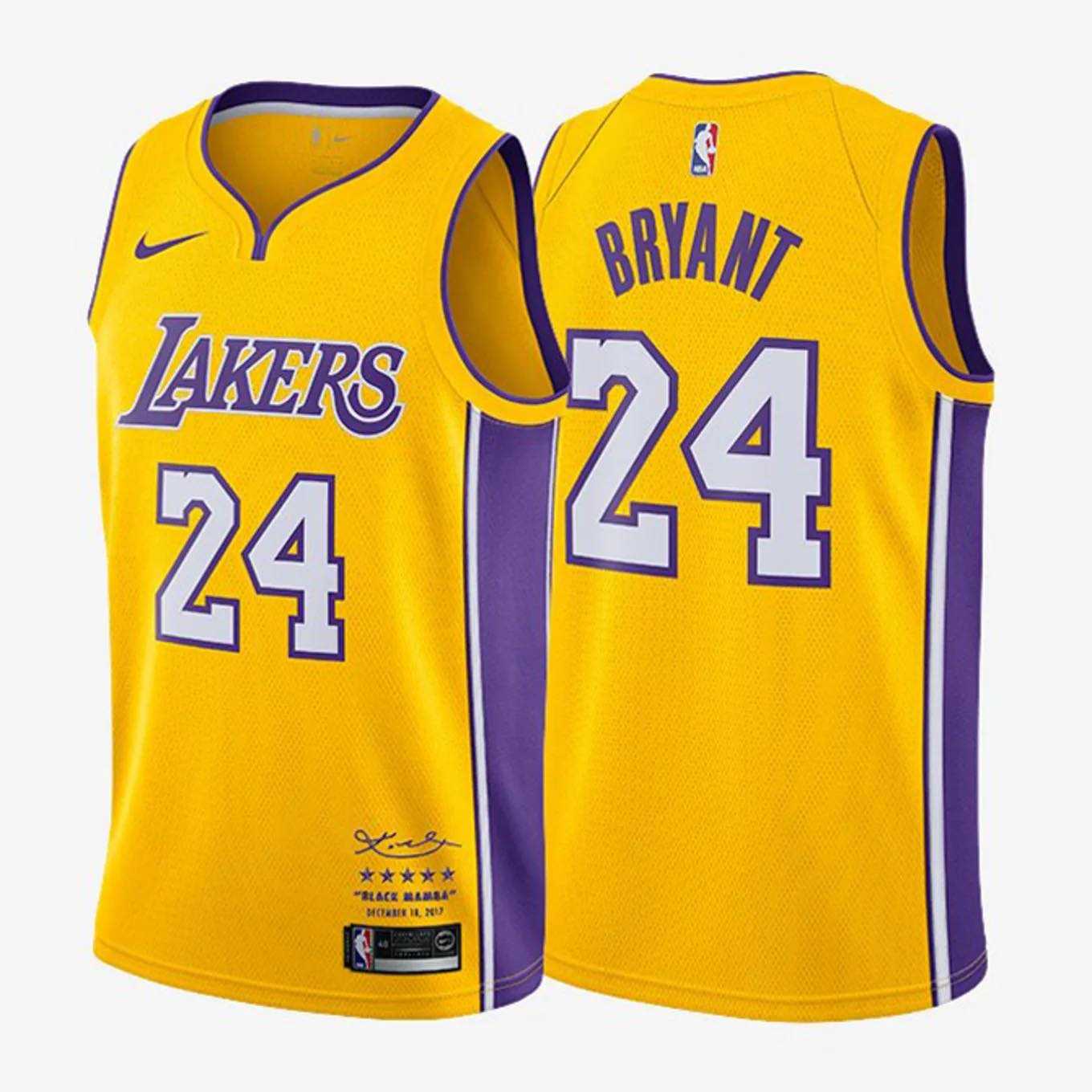 kobe bryant jersey-Kobe Bryant 24 Yellow Lakers Jersey-DaPrintFactory