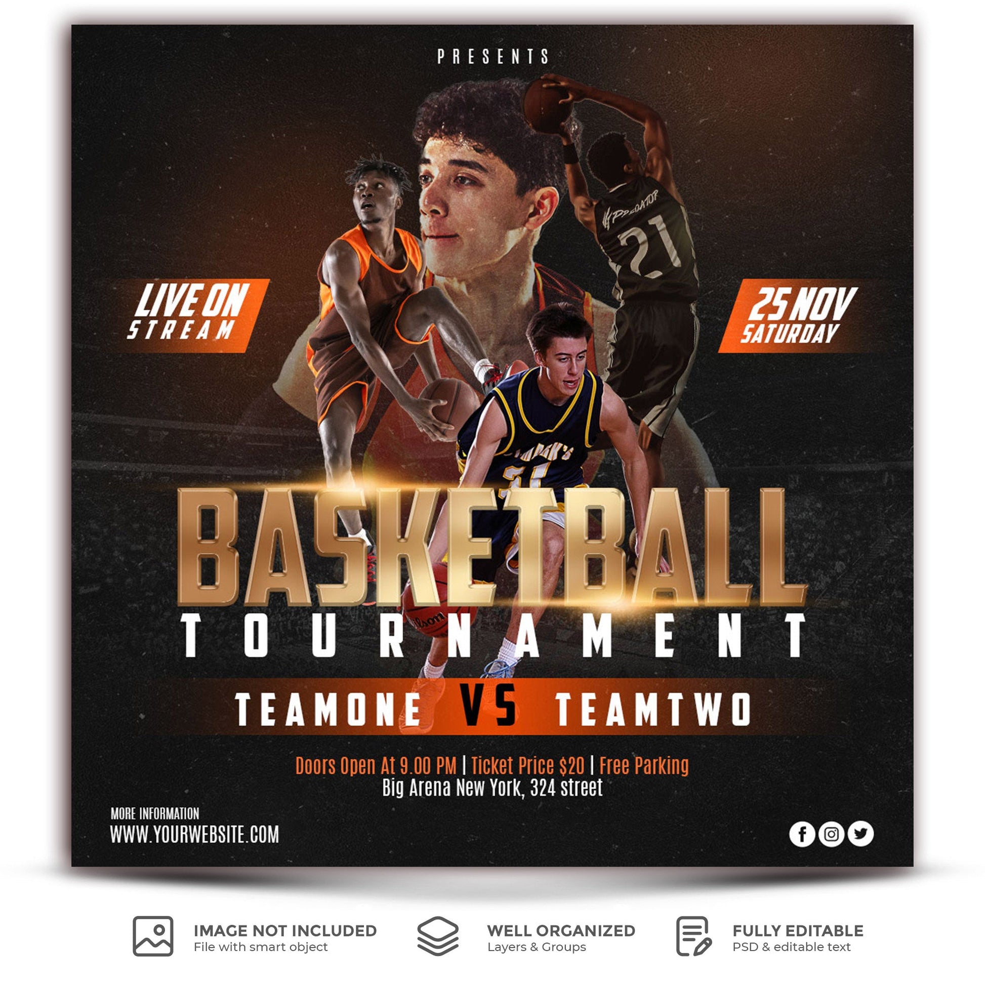Basketball AAU Tournament Flyer-DaPrintFactory