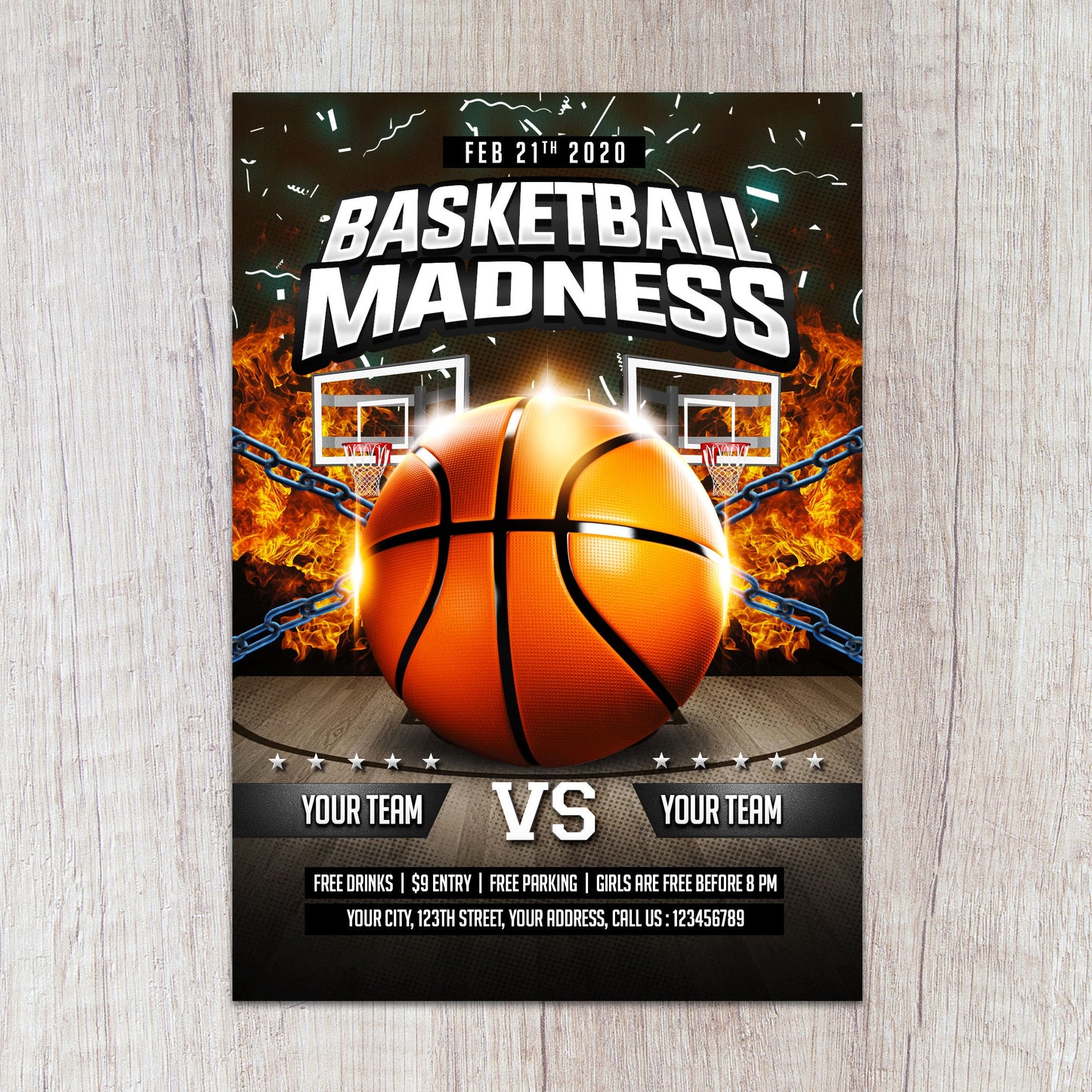 Basketball Madness Flyer-DaPrintFactory