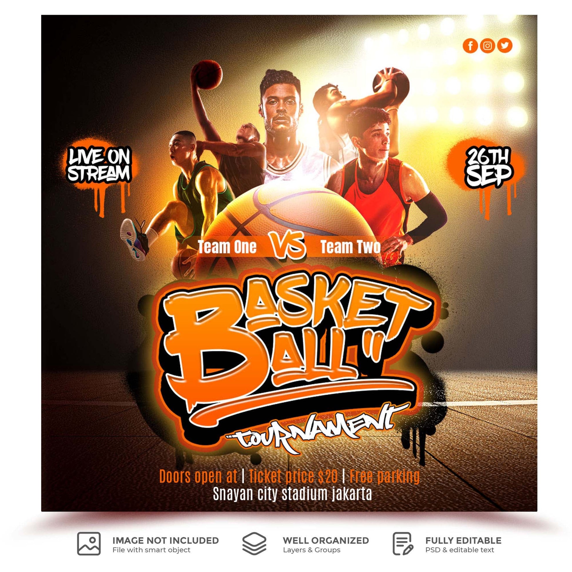 Basketball Tournament Flyer-DaPrintFactory