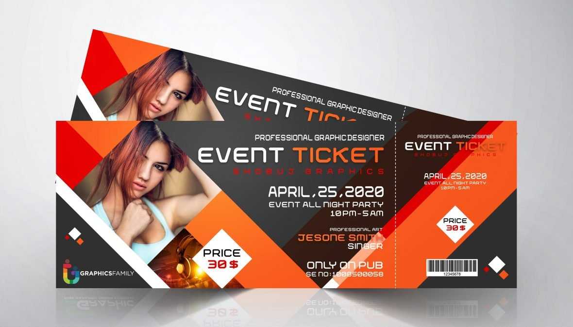 Carnival Event Ticket Design Template in PSD, Word, Publisher, Pages