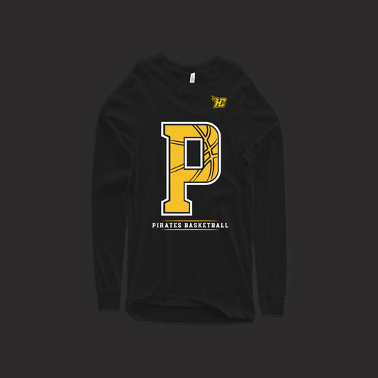 Pirates "P" Basketball (Long Sleeve)-DaPrintFactory