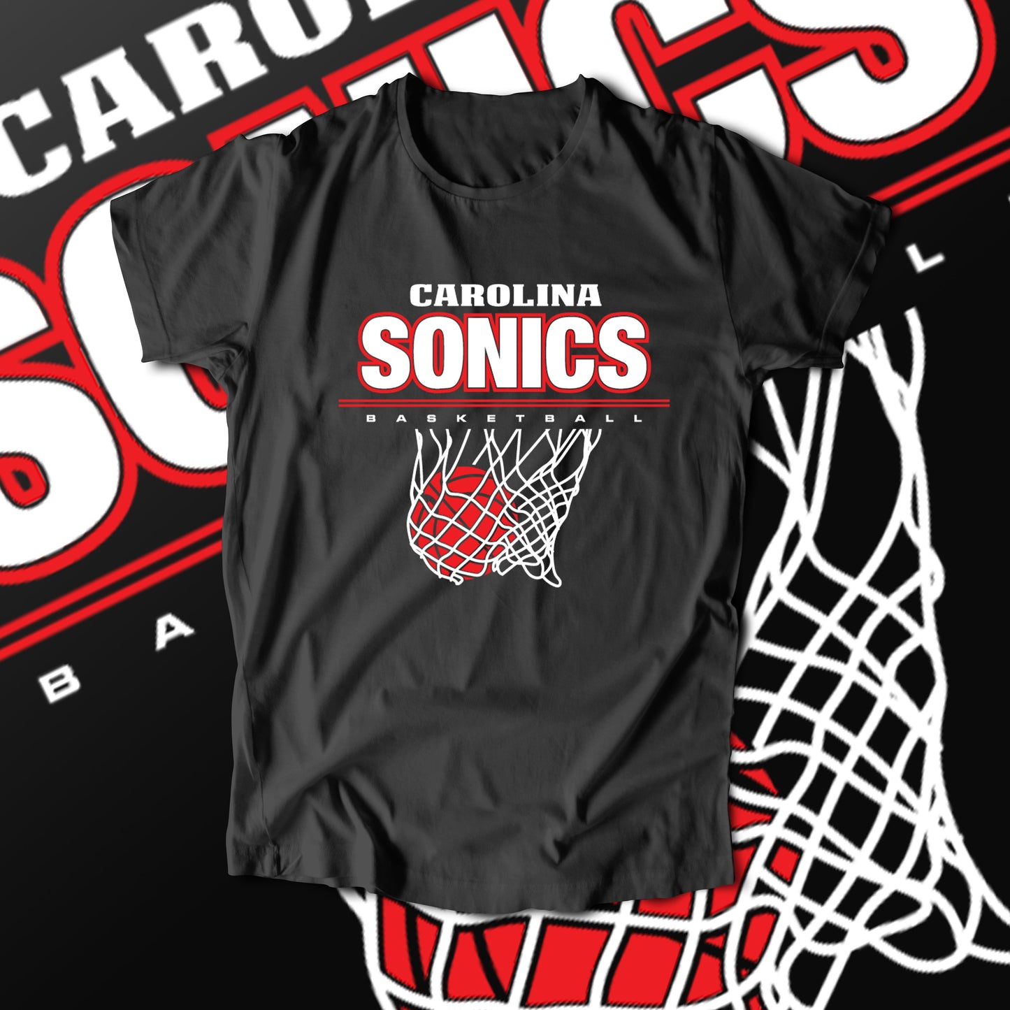 Carolina Sonics Basketball Net (T-Shirt)-DaPrintFactory