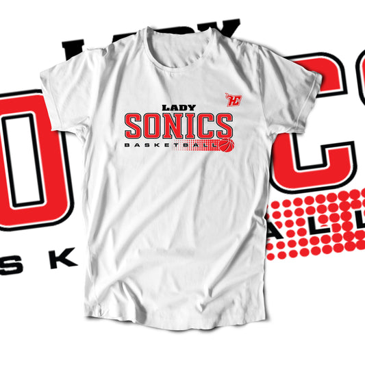 Lady Sonics Halftone Basketball (T-Shirt)-DaPrintFactory