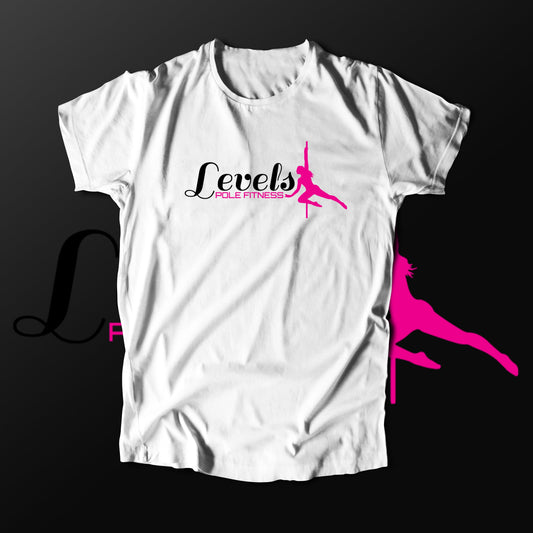 Levels Pole Fitness Logo (T-Shirt)-DaPrintFactory