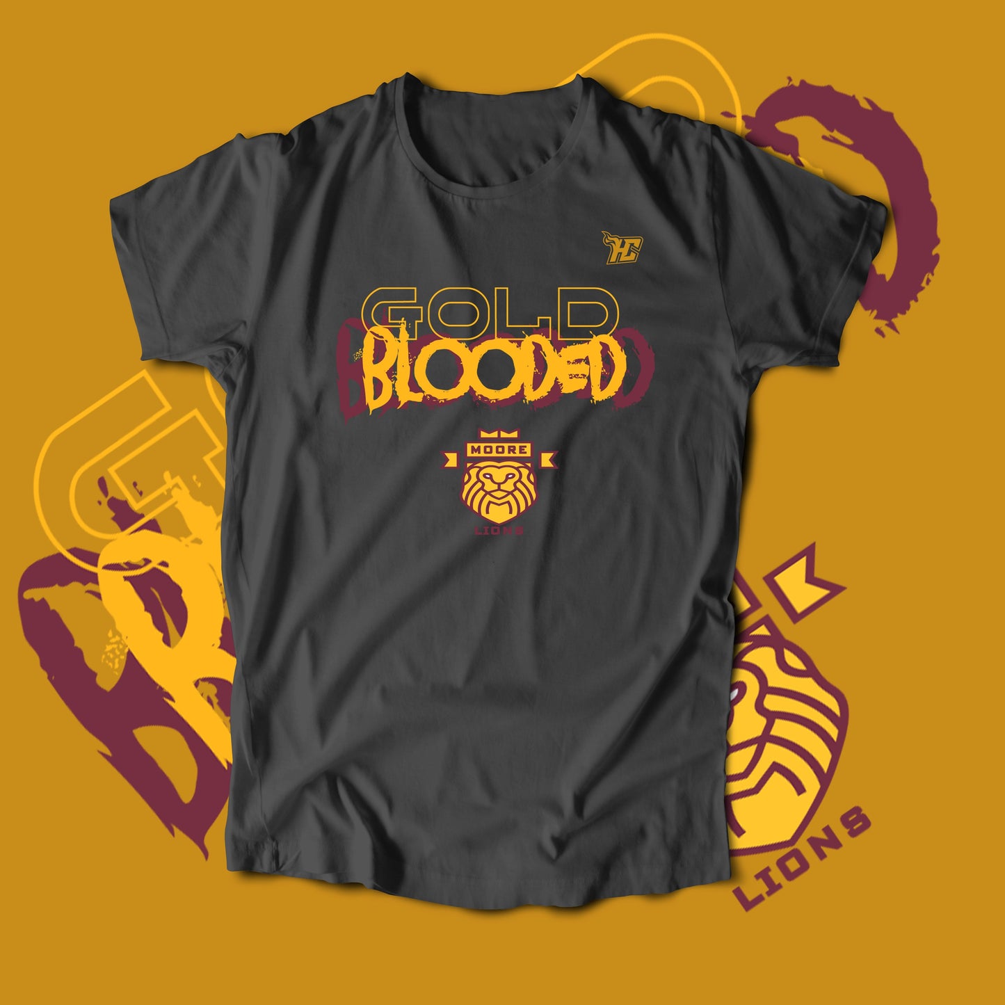 Lions - Gold Blooded (T-Shirt)-DaPrintFactory