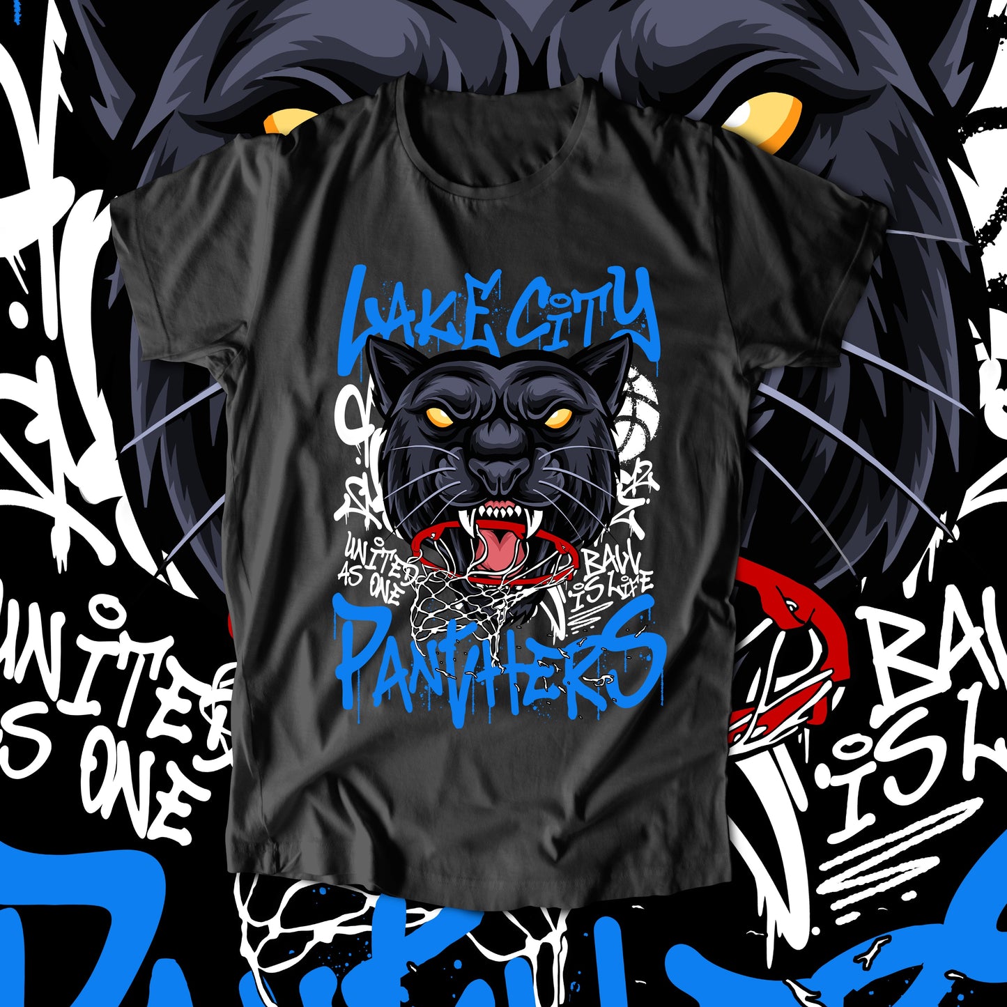 Panthers - Rim Graffiti (T-Shirt)-DaPrintFactory