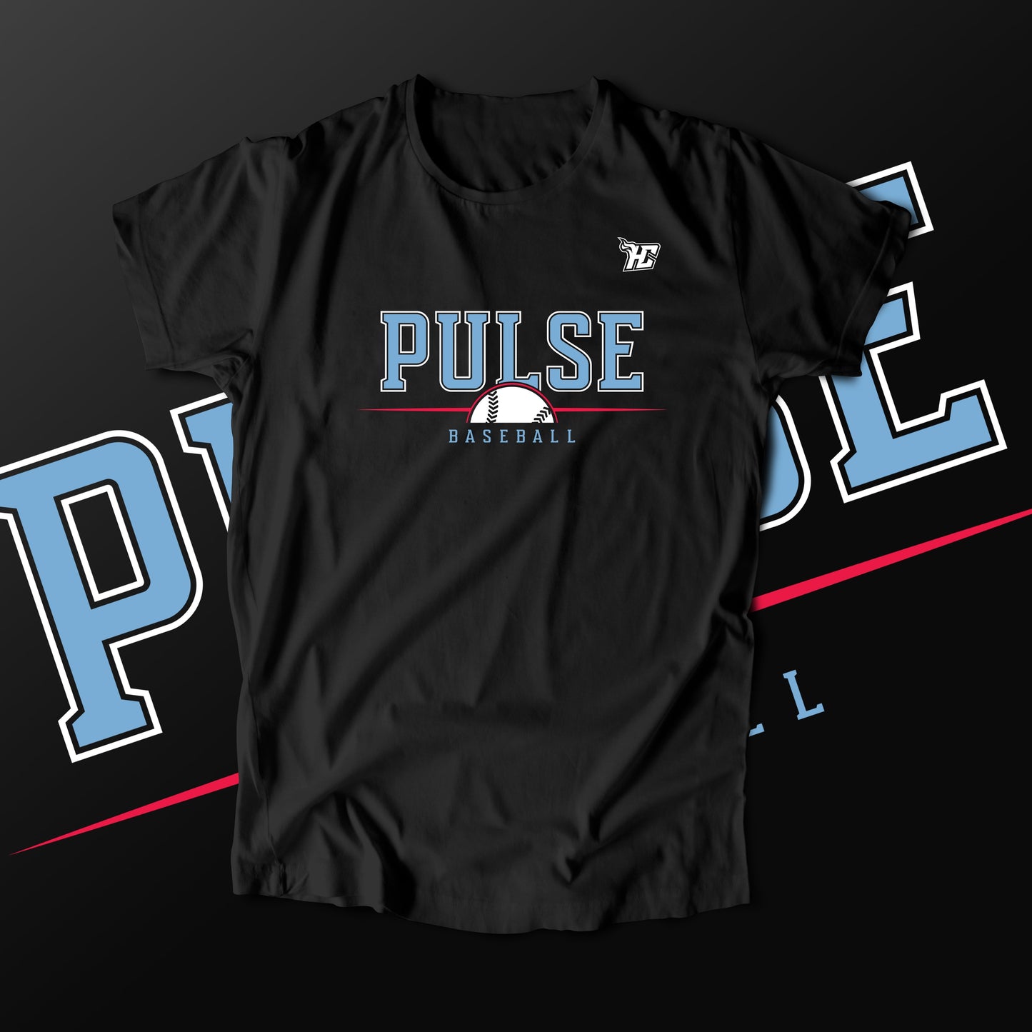 Pulse Half Baseball (T-Shirt)-DaPrintFactory