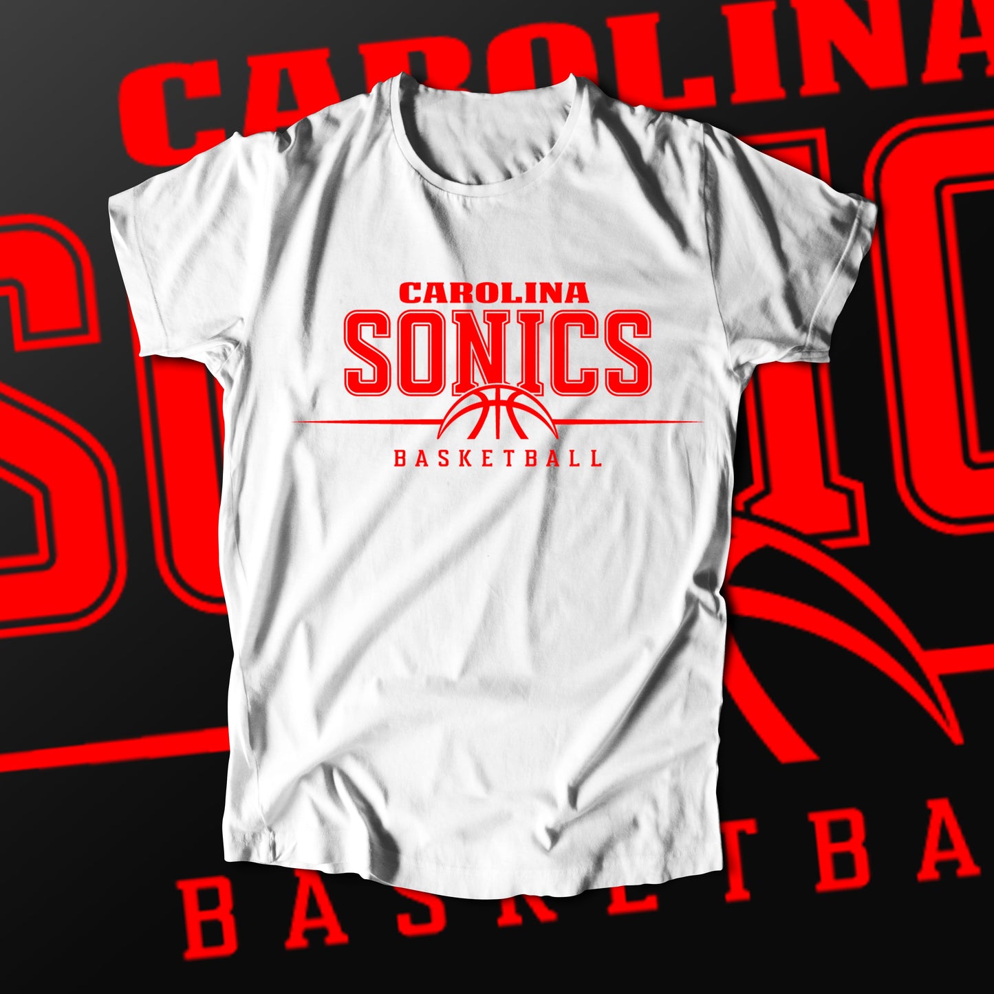Sonics Half Basketball (T-Shirt)-DaPrintFactory