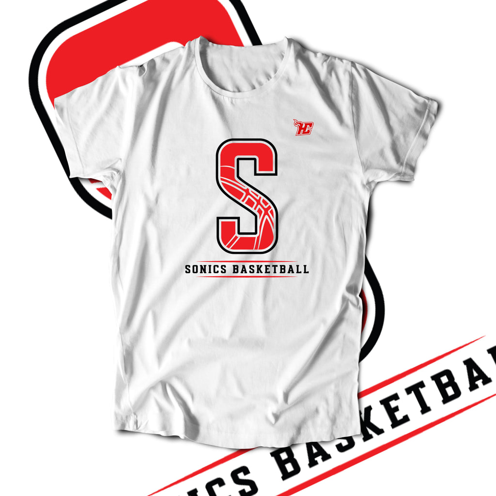 Sonics "S" Basketball (T-Shirt)-DaPrintFactory