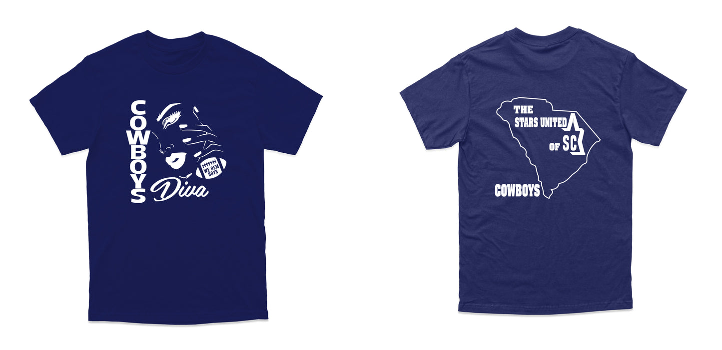 Stars United - Cowboys Diva x Club Logo (T-Shirts)-DaPrintFactory